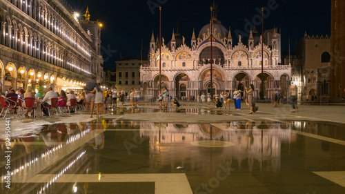 Night view of the Piazza San Marco in Venice, Italy