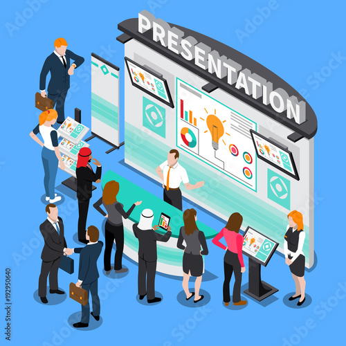 Presentation During Exhibition Isometric Composition