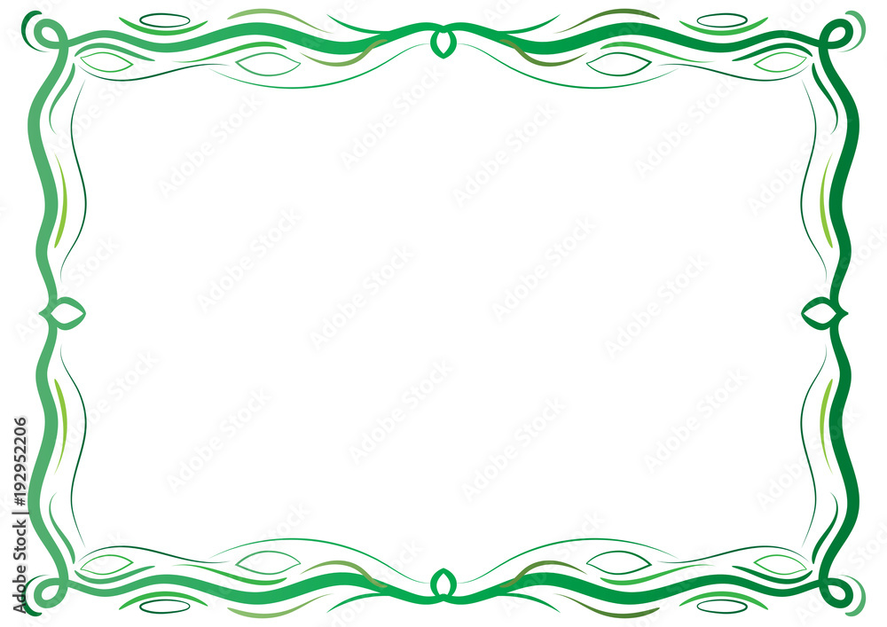 Green classical antique decorative frame with laces on white background. To be used for holidays, celebrations or happy events Green classical antique decorative frame with laces on white background. To be used for holidays, celebrations or happy events