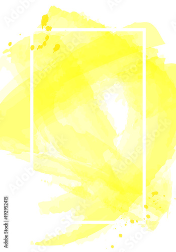 Yellow watercolor abstract blank poster template background texture