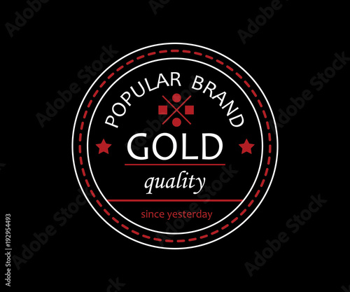 gold quality retro badge logo design