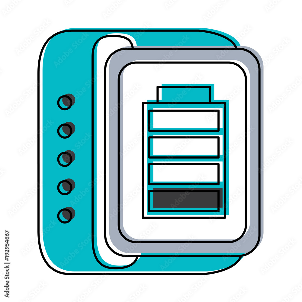 smart watch with low battery technology vector illustration smart watch with low battery technology vector illustration