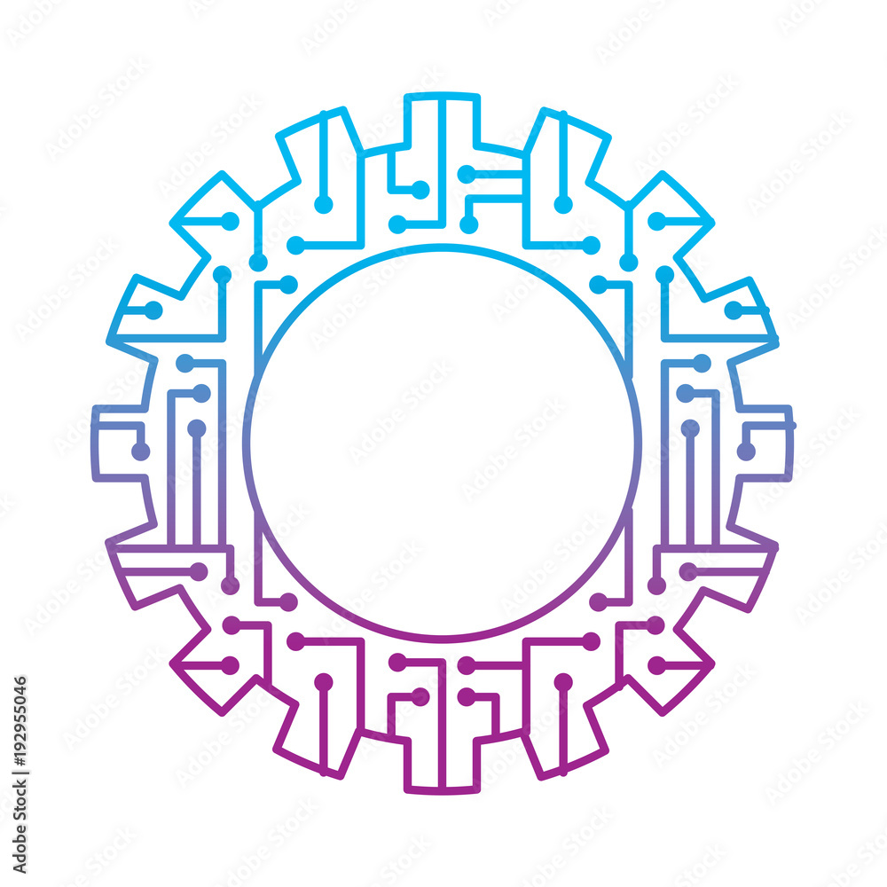 Fototapeta premium gear wheel and circuit board digital technology and engineering digital vector illustration