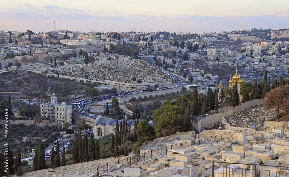 cityscape of Jerusalem, view from the hill