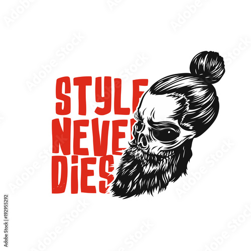 Swag Skull with beard vector illustration.