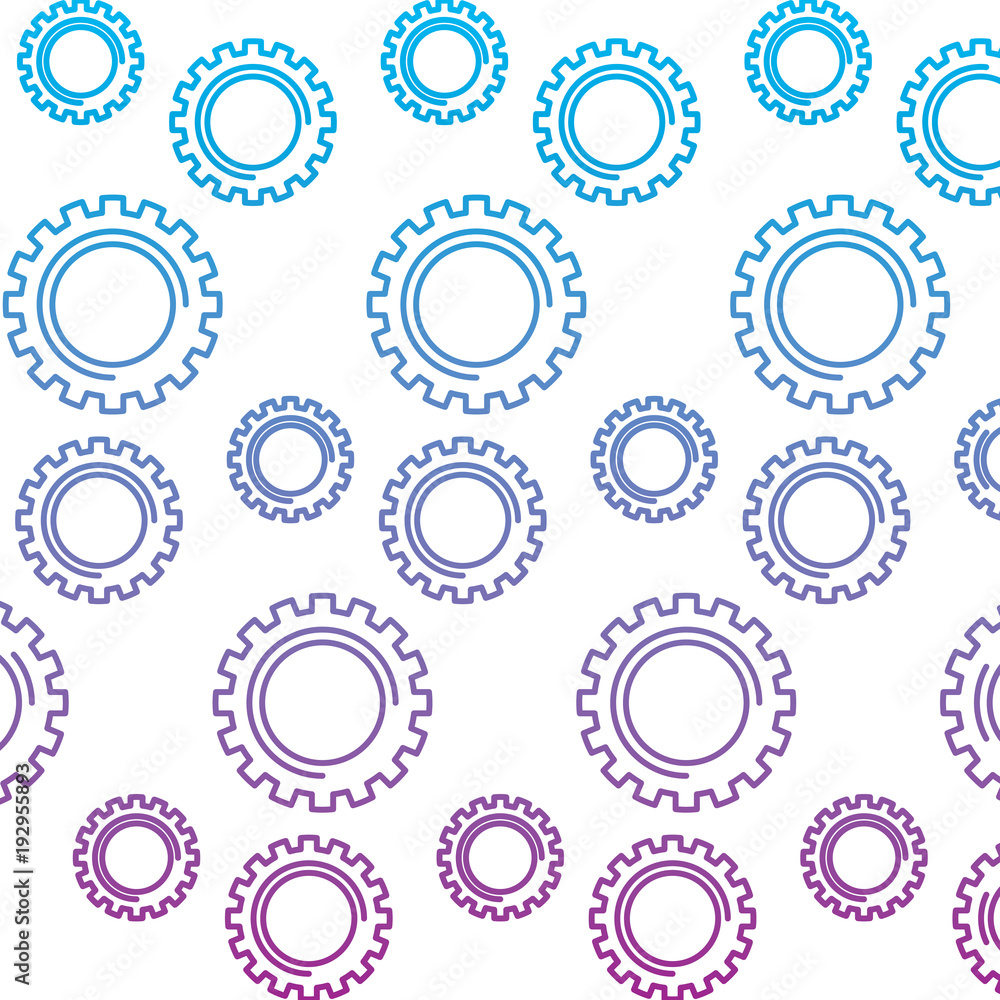 mechanical gears wheel technology pattern vector illustration degrade color line design