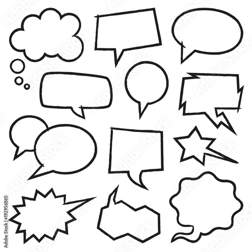 Croquis et gribouillages de bulles de BD