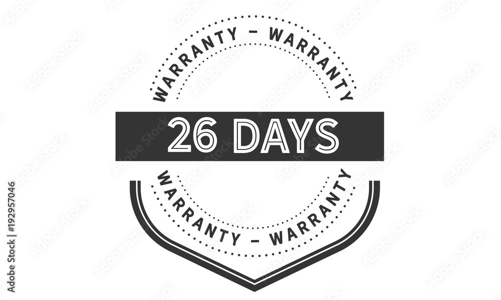 26 days warranty icon vintage 