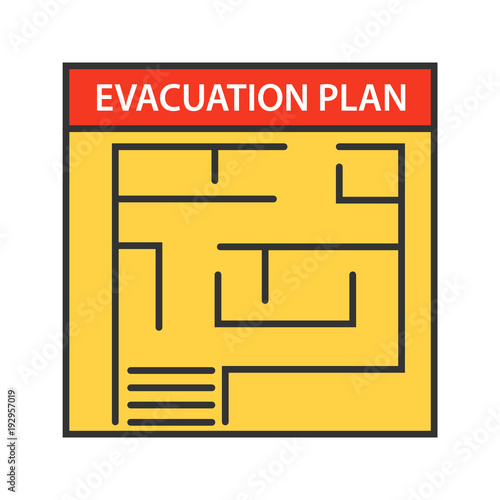 Evacuation plan color icon