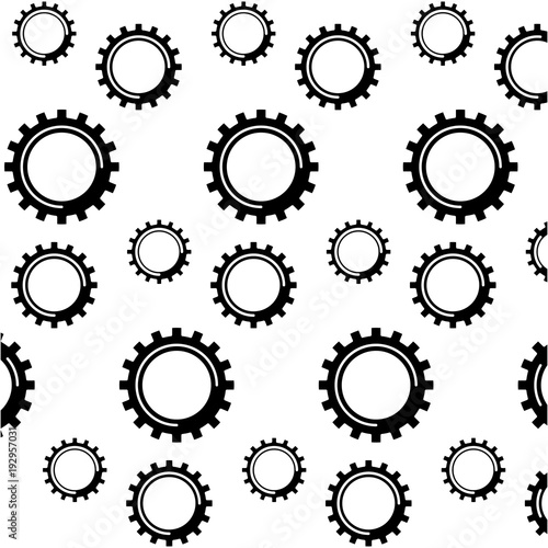 mechanical gears wheel technology pattern vector illustration