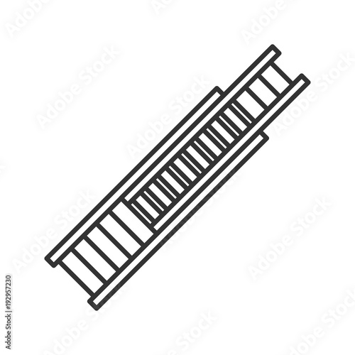 Double extension ladder linear icon