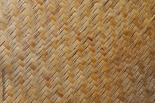 Brown woven bamboo mat close up texture