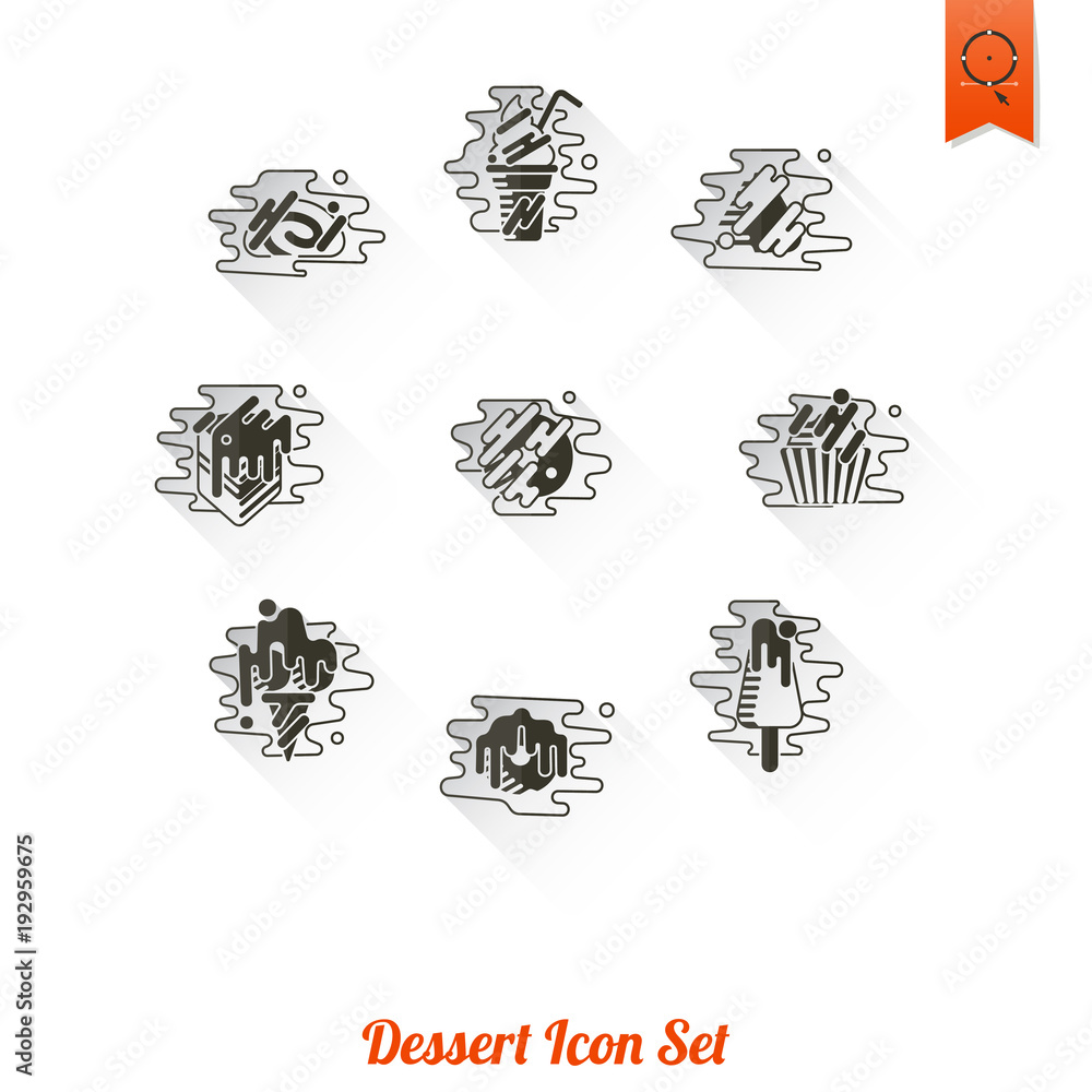 Dessert Icon Set in Modern Flat Design Style Dessert Icon Set in Modern Flat Design Style