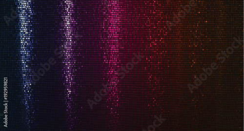 Fototapeta Vector abstract background with glossy colorful halftone effect. Cool backdrop design of glittering texture on dark spectrum.