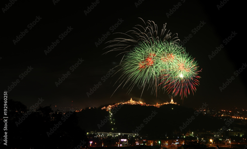 Sky covered with fireworks