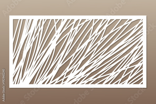 Template for cutting. Abstract line, geometric pattern. Laser cut. Set ratio 1:2. Vector illustration.