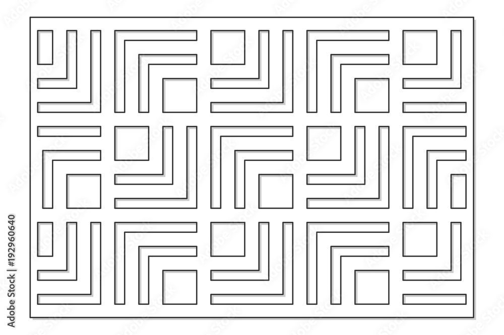 Template for cutting. Geometric line, square pattern. Laser cut. ratio 2:3. Vector illustration. Template for cutting. Geometric line, square pattern. Laser cut. ratio 2:3. Vector illustration.