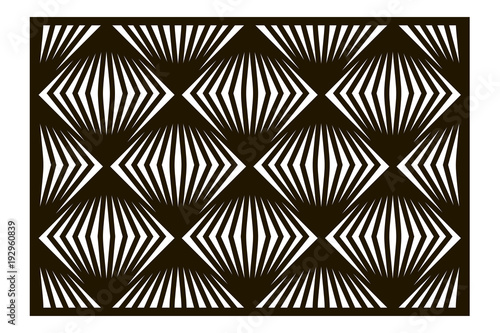 Template for cutting. Square line, geometric pattern. Laser cut. ratio 2:3. Vector illustration.