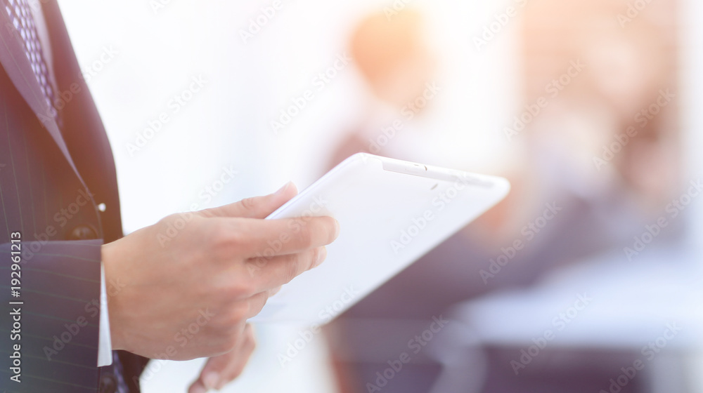closeup.businessman with tablet computer closeup.businessman with tablet computer