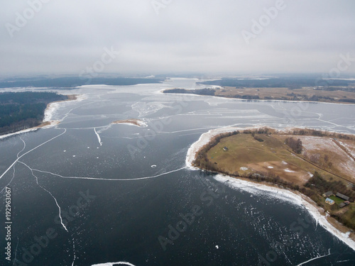 Widok z lotu ptaka na Jezioro Rajgrodzkie, Rajgród, Polska