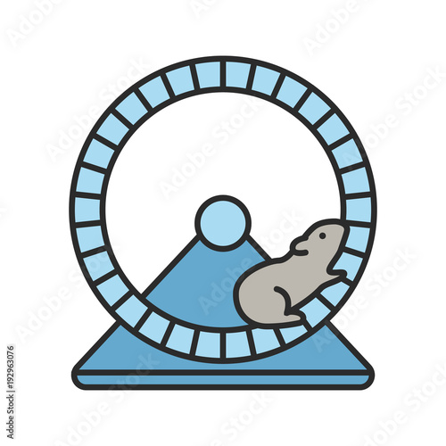 Hamster wheel color icon