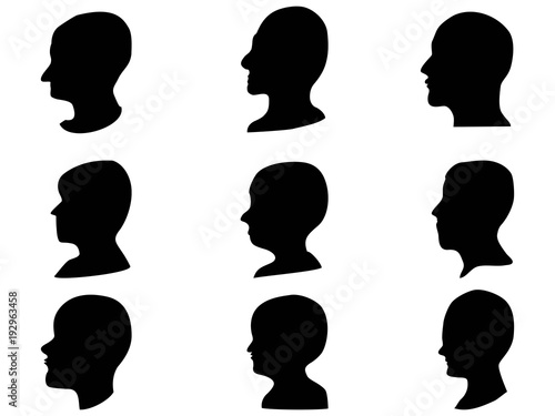 man head profile set