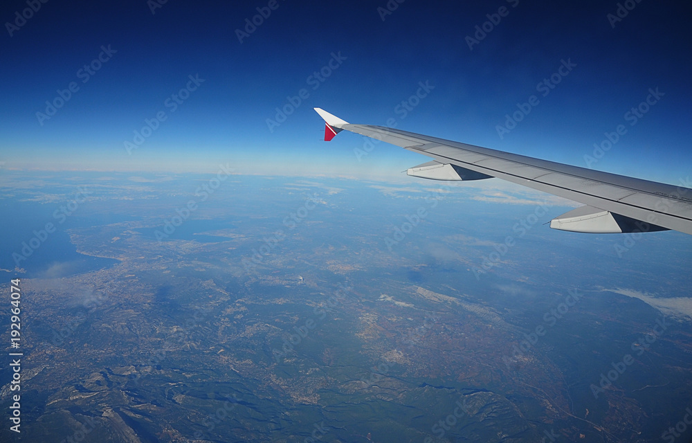 Airplane window view Airplane window view