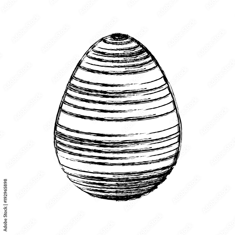stripes decorative easter egg ornament festive vector illustration sketch design