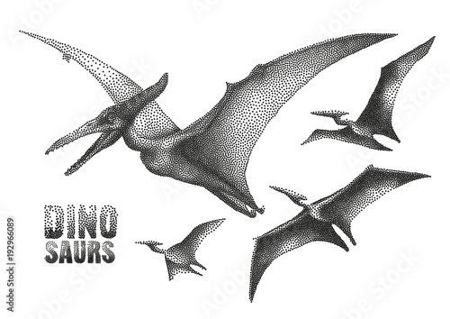 Dinosaur in stippling technique