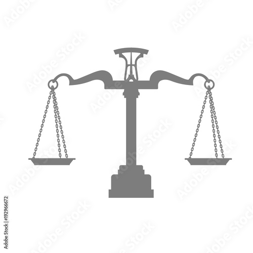 Silhouette of Scales of Justice, balance - symbol of legal system and judgement