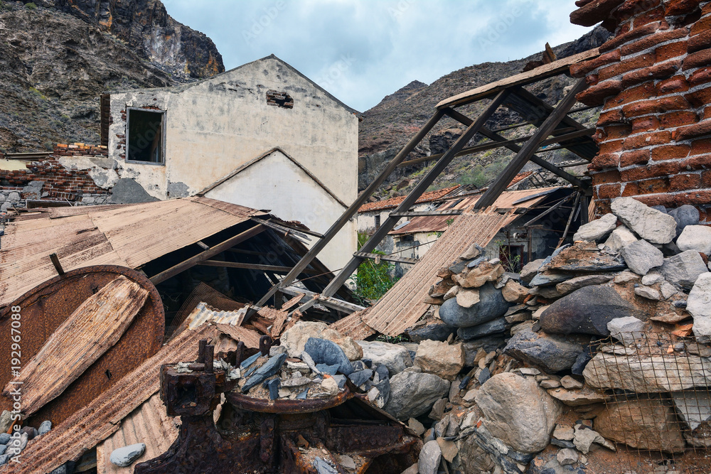 Spain Gomera island playa la cantera abandoned fish factory Spain Gomera island playa la cantera abandoned fish factory