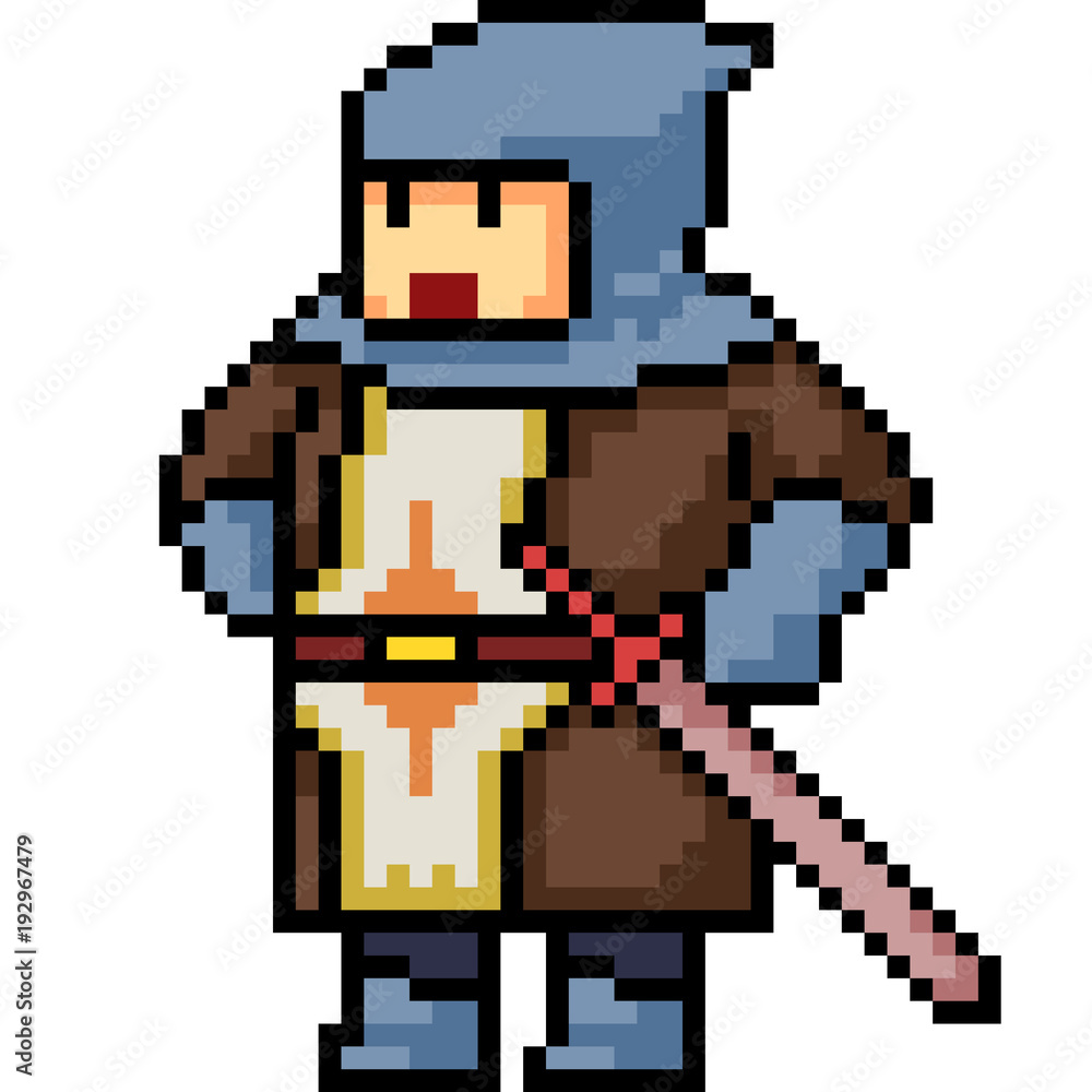 vector pixel art knight vector pixel art knight