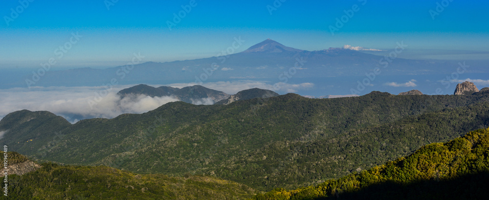 Spain Gomera island with Teide mountain