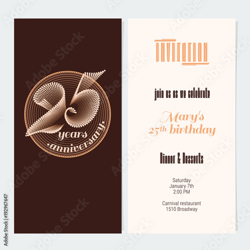 25 years anniversary vector illustration