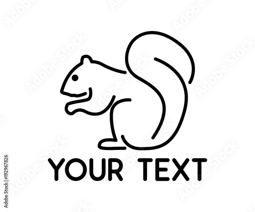 squirrel animal line logo design illustration