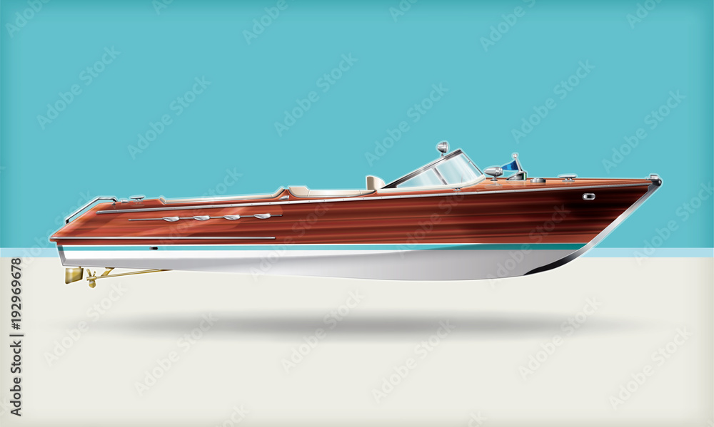 Εκτύπωση καμβά classic wooden boat