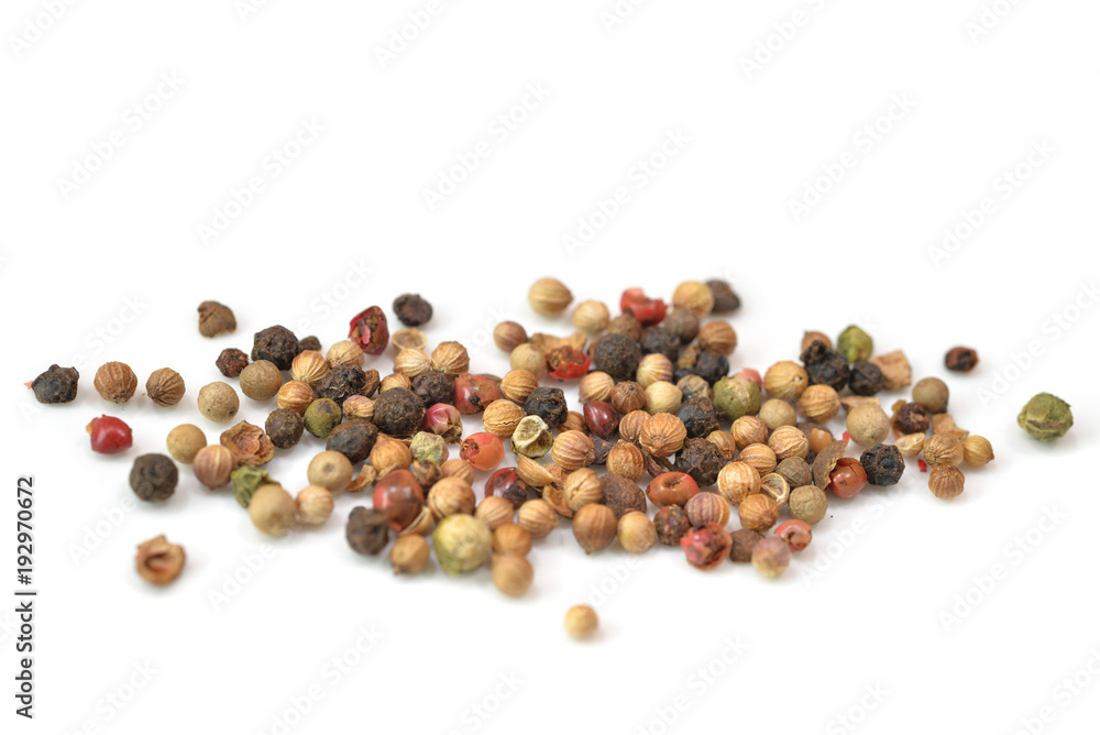 Peppercorn close up on white background - isolated Peppercorn close up on white background - isolated