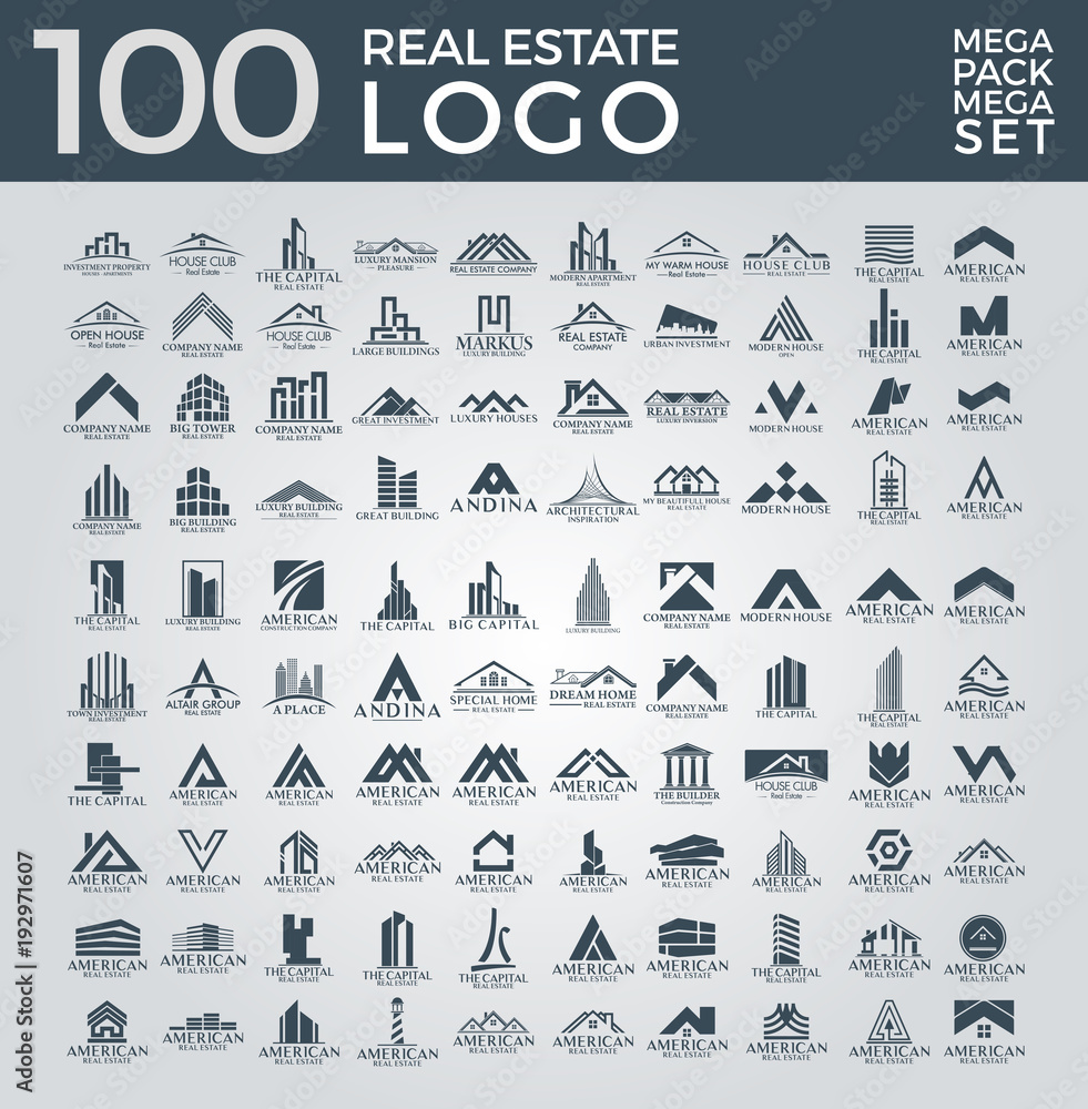 Mega Set and Big Group, Real Estate, Building and Construction Logo Vector Design Eps 10 Mega Set and Big Group, Real Estate, Building and Construction Logo Vector Design Eps 10
