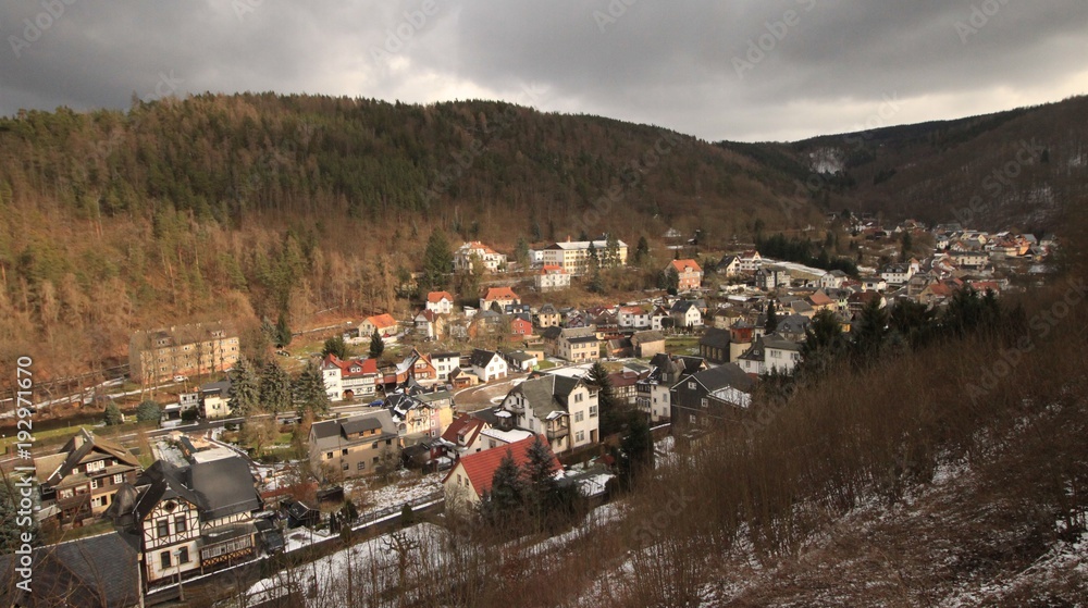 Blick auf das idyllische Schwarzburg im Thüringer Wald