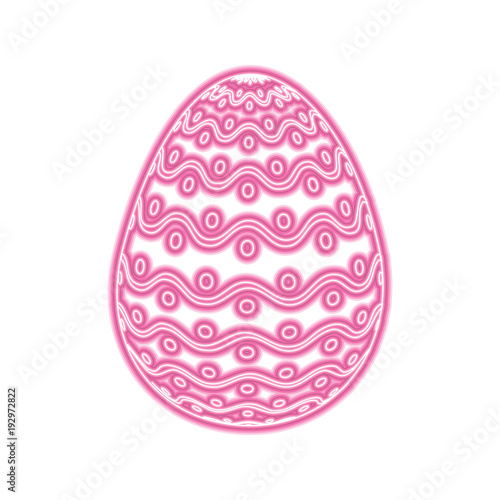 decorative easter egg dots and waves ornament vector illustration pink neon image