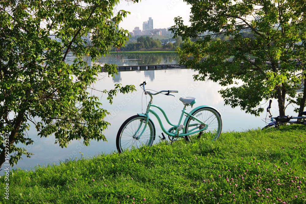 Fototapeta premium Moscow, Russia. Bicycle in the park
