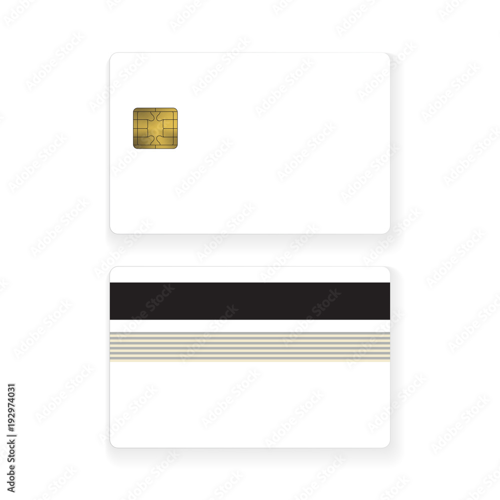 Bank Card White Mockup Blank Teplate Isolated Bank Card White Mockup Blank Teplate Isolated