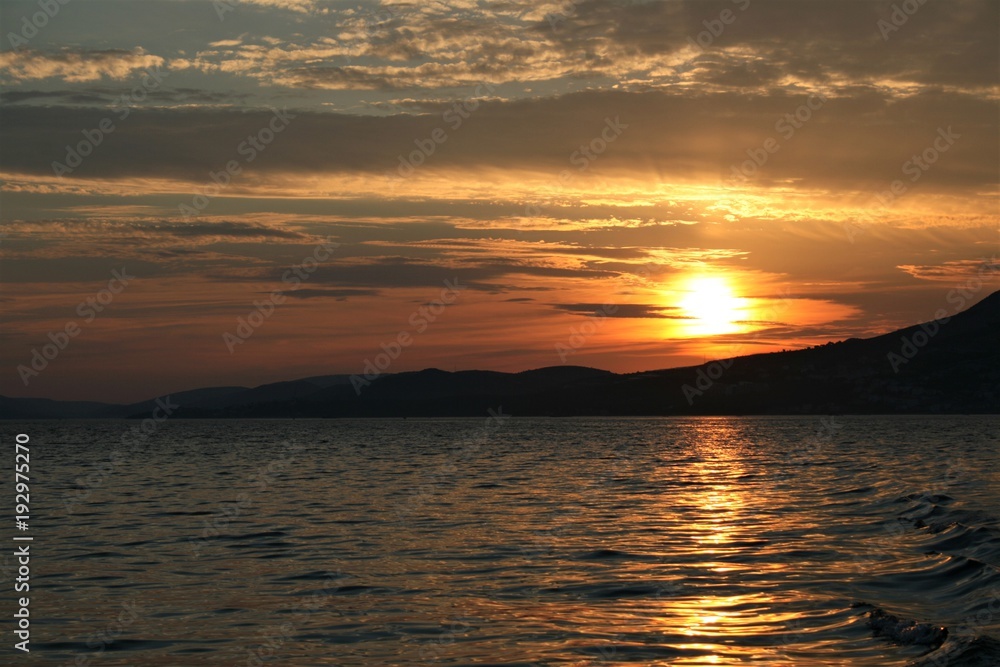 sunset ower the sea