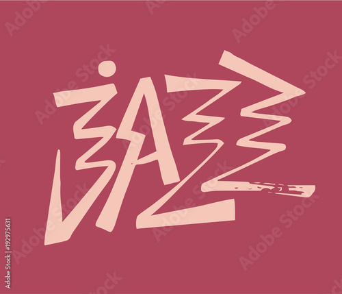 Jazz. Brush pen lettering. Vector ink inscription. Calligraphy modern style. Music poster. Perfect for music events, jazz concerts