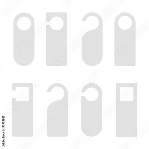 Set of hotel room door hangers. Vector template.