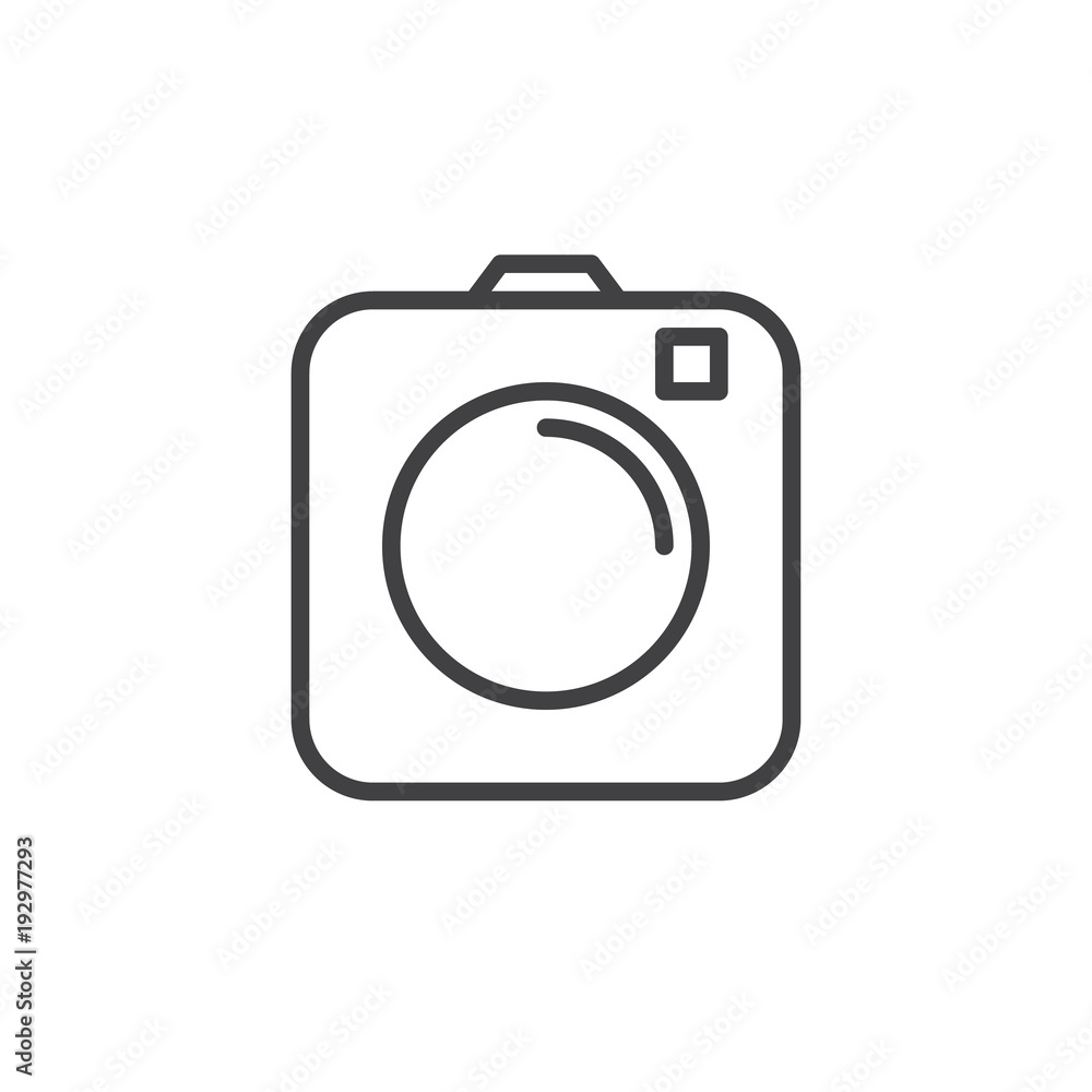Photo camera outline icon. linear style sign for mobile concept and web design. simple line vector icon. Symbol, logo illustration. Pixel perfect vector graphics Photo camera outline icon. linear style sign for mobile concept and web design. simple line vector icon. Symbol, logo illustration. Pixel perfect vector graphics