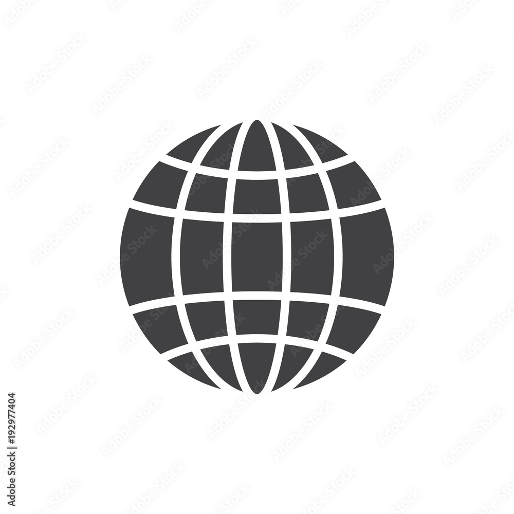 Globe vector icon. filled flat sign for mobile concept and web design. Earth simple solid icon. Symbol, logo illustration. Pixel perfect vector graphics