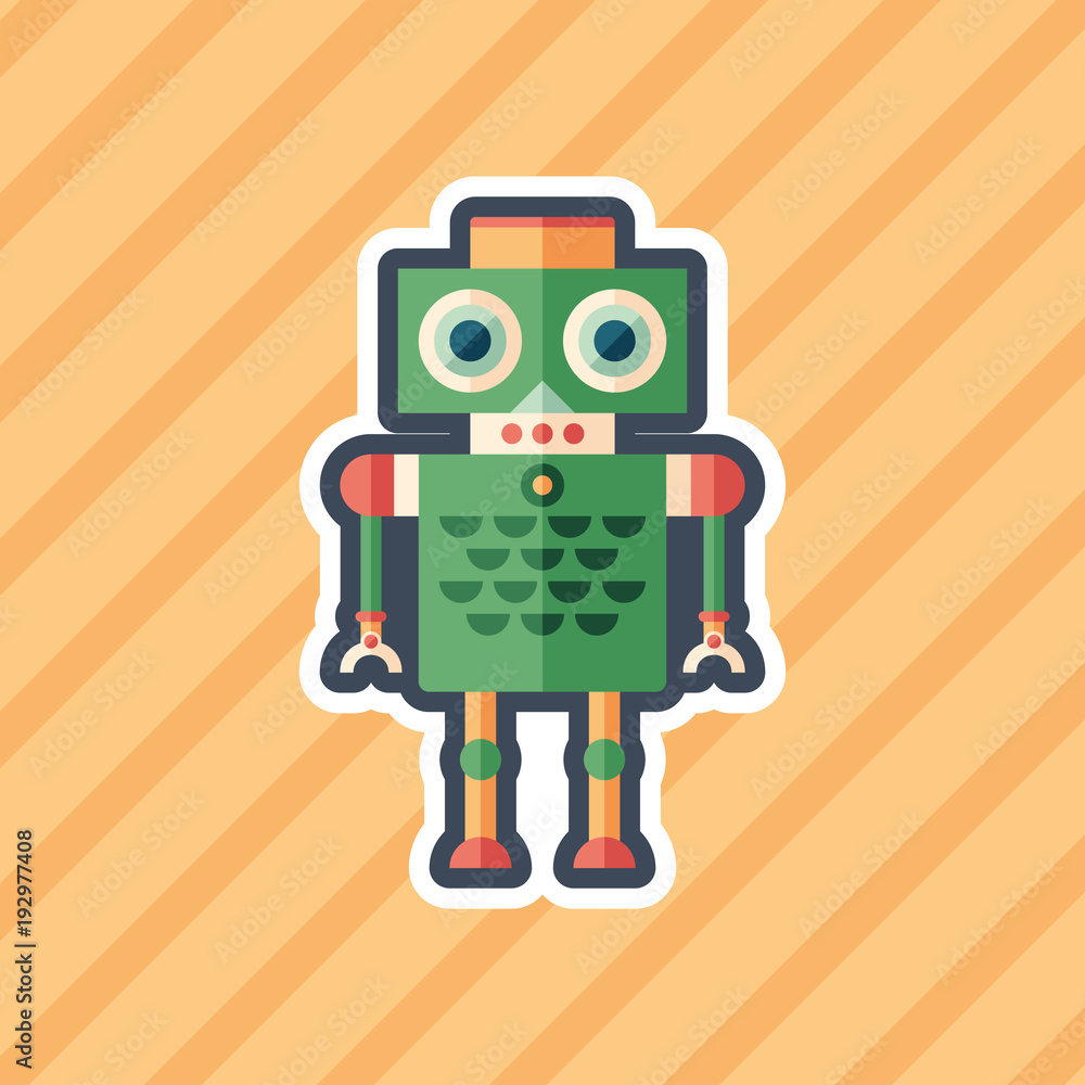 Robot bird sticker flat icon with color background. Stock Vector | Adobe  Stock