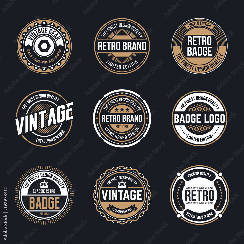 Circle Vintage and Retro Badge Design - obrazy, fototapety, plakaty 