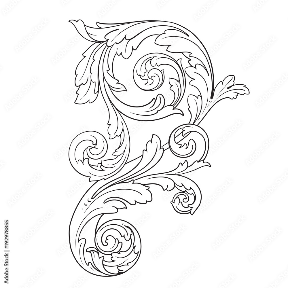 Obraz premium Vector baroque ornament in victorian style